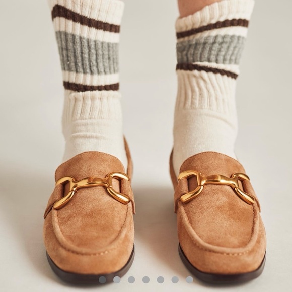 Bibi Lou Anthropologie Zagreb Suede Loafers Camel Tan Size 39/8.5 - Picture 5 of 11